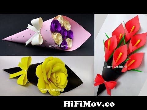 DIY Paper flower bouquet craft for kids - The Purple Yarn