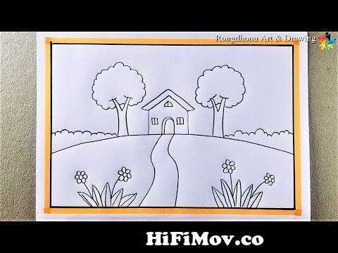 How to draw pencil sketch for beginners, Village scenery drawing | Easy  cartoon drawings, Nature art drawings, Easy drawings