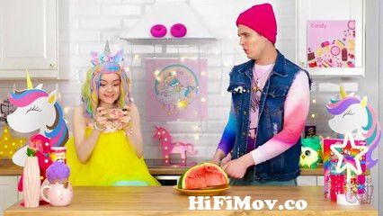 GOOD UNICORN VS BAD UNICORN Funny DIY Food Pranks on Friends! Real Voices  By 123GO! FOOD from prank full nocturnal song of Watch Video 