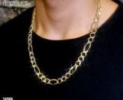 Gold Chain - Mens Solid Figaro Chain 10k Gold from solid gold