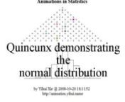 The bean machine, also known as the quincunx or Galton box, is a device invented by Sir Francis Galton to demonstrate the law of error and the normal distribution. This demo is created in R.
