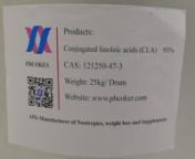 Conjugated linoleic acids (CLA) 95% (121250-47-3) - Phcokernnhttps://www.phcoker.com/product/80714-61-0/nnConjugated linoleic acids (CLA) SpecificationsnnnnProduct NamenConjugated linoleic acids (CLA) 95%nnnChemical Namen9,11-Linoleic acid;9,11-Octadecadienoic acid;Conjugated Linolenic Acid,CLA;CIS-10,CIS-12-OCTADECADIENOICACID;CIS-10-CIS-12-CONJUGATEDLINOLEICACID;TRANS-10,TRANS-12-OCTADECADIENOICACID;Conjugated linoleic acid - Microencapsulated solid;Octadecadienoic Acid (Conjugic Acidd, cis-9