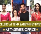 Many celebs were spotted offering prayers at Ganesh Madal at T-Series office. Bhushan Kumar and Divya Khosla Kumar host the festival every year and many celebs come to seek blessings from Ganesha. John Abraham was spotted at the Mandal along with Bhushan Kumar and Divya Khosla Kumar. Urvashi Rautela was also present to offer her prayers. The diva looked gorgeous in her all pink traditional look. Nora Fatehi was spotted at the event. She looked gorgeous in a red traditional attire. Kajal Agarwal