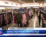 Goodwill FREE Employment Programs and Services combined with retail shopping become available in one location in our new Chula Vista location. Donations, including electronics, are also accepted at this location.nnStation KUSI-TVnDate 11-6-19 9am