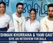 Ayushmann Khurrana arrived for an interview with his co-star Yami Gautam for an interview. Their upcoming movie, Bala has been in the talks and it is finally set to release on 7th November. The Dream Girl actor arrived in a white t-shirt and jacket with golden embroidery with black trousers with similar embroidery. Yami was seen in a white shirt and blue palazzo.