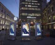 H&amp;M Designer kampanje med digitale skjermer på Egertorget, Metrobanner på Stortinget t-bane stasjon, Play Metro skjermer og Station Domination på Nationaltheatret.