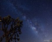 Timelapse video of the Perseid Meteor Shower and the galactic core of the Milky Way as seen from Joshua Tree National Park.nnThese were taken between August 12 and August 15, 2010.nnFor more photos and words: http://photography.evosia.com/2010/08/13/under-the-milky-way-in-joshua-tree-national-park/ nnWebsite: http://www.evosia.comnFacebook:http://www.facebook.com/evosiastudiosnTwitter: http://twitter.com/evosiannGear: 5D Mk II, EF 16-35mm L. Settings: f/2.8, 6400 ISO, 20 second exposures. nnMusi