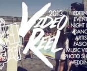 First video reel of work since I have started doing videography work.nnShowcasing:nEditingnEvent coveragenNightclub/NightlifenDancers/ModelsnArtistnFashionnPhoto shootsnWedding photo shootsnWeddingsnMusic videonPromo videosnnVideo work of:n-1010 Wilshire pool party for ALPARTY in LA of DJ Yupn-Nightclub of Volume Seattle of DJ Yup for the HIN After Party (models Madison Tao, Vanessa Rose, Elissa Yang, and Dannie Riel)n-Nightclub event of Trinity Seattle ofDJ Yup for the HIN Pre Party with Jeri