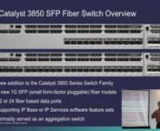 Cisco Catalyst 3850 SFP Fiber Switch Announcement at Tech Field Day at Cisco Live US 2014.nnAdditional Resources:n* Cisco Catalyst 3850 SFP fiber switch At-A-Glance: u000bhttp://www.cisco.com/c/dam/en/us/products/collateral/switches/catalyst-3850-series-switches/at-a-glance-c45-731636.pdfu000bn* Cisco Catalyst 3850 switch product page: u000bhttp://www.cisco.com/c/en/us/products/switches/catalyst-3850-series-switches/index.htmlu000bn* Cisco Catalyst 3850 switch data sheet: u000bhttp://www.cisco.c