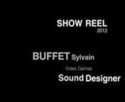 Audio Demo Reel 2012, show my sound work as Lead Audio and Lead Sound Designer during my contract with Game Audio Factory. (www.gameaudiofactory.com). During 4 years with Game Audio Factory, I have worked for many video games :nn2009-2012 → Lead Audio on AAA « Game Of Throne » RPG for Cyanide studio : unreal editor 3 – FMOD (PC xbox, PS3)n2012 → Lead Audio, at He Saw (he-saw.com/) → unannounced project (unreal Engine 3)n2012 → Lead Sound Designer, on R.A.W. - Realms of Ancient War Ha