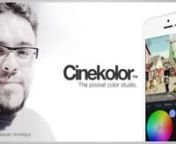 GET IT NOW! :nhttps://itunes.apple.com/us/app/cinekolor-.-pocket-color-studio./id787009750?mt=8nnDesign a look in Cinekolor™ for iOS and then export it to Photoshop™ just like magic. This is The Must Have App for any photographer, colourist or designer that loves to discover the magic hidden in every picture.nnRetouch your photos like never before using the professional grade toolset bundled in Cinekolor™!nnExperience Cinekolor™ for free, no hidden registration, no tricks. Export photos