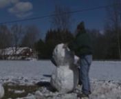 This 3-minute video shows the making of a snowman in Newton, NC. accompanied by the Snowman Song performed by Phil Keaggy.nnVideo was shot with the Panasonic AG-HMC40, 1080 30p, 1/500 shutter speed.Edited with Sony Vegas Movie Studio 9.Rendered with Windows Media Video V11 (.wmv) (1280 x 720, 30p, custom template 2 Mbps)