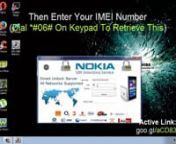 Unlock Nokia Asha FreennDownload: http://goo.gl/aCD83vnnIn this guide i will be showing you how you can unlock the Nokia asha for free with a server unlock code, the same method used by many code resellers on the market. The universal unlocker used in this video also supports lumia models but we have not tested all models yet, we will be uploading a video to show you which lumia models are also supported so be sure to subscribe to our channel. nnTag:nnunlock nokia asha 300nnokia asha 201 unlock