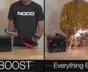 NOCO Genius® Boost™ Lithium Jump Starter is completely different from any other ordinary car jump starter - even other car lithium jump starters. Boost is extremely safe. It does not generate any sparks and you can&#39;t cause any damage by hooking the connections up incorrectly. Ordinary car jump starters generate massive sparks when the clamps touch together or when the connections are reversed. This not only creates a dangerous situation, but also can damage your battery and the product. nnSta
