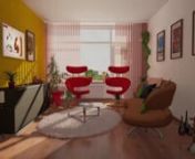 I&#39;ve made a 3D render in Cinema 4D inwhich I tested the sunshine in a photorealistic rendered livingroom.