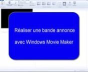 Mini-tutoriel pour les élèves du collège Henri Matisse de Bohain-en-Vermandois, qui souhaitent utiliser Windows Movie Maker pour réaliser la bande annonce d&#39;un livre.