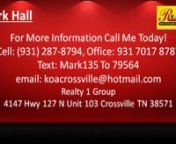 279 Matthews Road Crossville TN, 38572 http://279matthewsrd.ihousenet.comnnMark Hall; Realty 1 Group : 4147 Hwy 127 N Unit 103 Crossville TN 38571; (931) 287-8794nn279 Matthews Road Crossville TN, 38572 https://plus.google.com/+BillMcDonald/postsnBrick home 18 acres five car garages plenty of privacy 2496 sq ft in main and second story with additional 960 sq ft in basement area waiting for your finishing touches. this unique home has lots of liveability and also much wanted basement area.nnBill