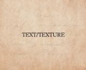 A video on the making of Text/Texture, an architectural installationnnParticipants:nnDFR2AnnABLES, Chris Arienne G. nBALDEO, Mohammed Mydel T.nBERBERABE, Mariah Giulia G.nCANOY, Candy C.nCAPUA, Allen Kent B. nCERALDE, Angelica R. nCHOY, Sheena Chalsea C. nDE CHAVEZ, Euro Jerome V. nDOCTOLERO, Jade Daphne D.nGO, tDiane Kate Y.nKALAW, Alyssa Jane C. nLIMSIY, Nevin Ziedrick C. nMAGAT, Julianne H. nMARTINEZ, Nicholo Franco C. nPUNZALAN, Marjorie Joy R.nSANCHEZ, Conrad One M.nSO, Julian Fae