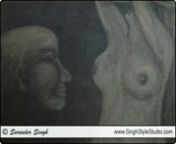 Abstract Nude Figure Study Modern &amp; Contemporary Portrait Pencil Drawing Art by Fine Artist Surinder Singh (+91-9971008151) New Delhi, India. ललित कला फाइन आर्ट फाइन आर्टिस्ट चित्रकार कलाकार दिल्ली http://art.singhstylestudio.com