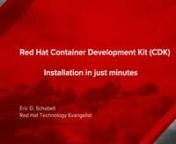 This video showcases how easy it is to get started with the Red Hat Container Development Kit (CDK), in just over 4 minutes!nnThe Red Hat CDK is packaged into a RHEL 7 virtual machine that you can start on your machine after installing this project. There are several choices provided with pre-configured installations, but they all include the basic setup for Docker and the tools needed to start leveraging Docker based containers.nnThe following containers can be started after installing this pro