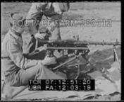 Titles.2R of 2n00:02:17t07:07:56US soldier walks out w/ German army rifle showing basic Mauser design, Model 98K 7.92mm w/ bayonet.CU removing bayonet, showing blade sight, safety lock.Bolt removedvarious Mauser cartridge ammunition containers shown.n00:05:36t07:11:15Disassemblingn00:06:46t07:12:25Mounting on tripod to use as heavy machine gun w/ dial sights.Box-type magazine used; barrel changing shown.n00:08:02t07:13:41Attaching to anti-aircraft mount1944; WWII German Weapo