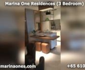 Video preview of the 3 Bedroom at Marina One Residences. Check the website http://www.marinaones.comn to schedule for an exclusive showflat preview.