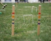 Boys and girls are playing croquet down the yard. Prototypes of wickets and various additional advanced metal and wooden gates are seen in a playground of a field. For striking they use wooden sticks. Croquet balls of various colors are seen in a picture as well.nnDOWNLOAD LINK: http://unripecontent.com/2016/10/08/kids-playing-cricket-free-hd-video-footage/nnDimensions: 1920 x 1080nVideo codec: H.264nColor profile: HD (1-1-1)nDuration: 00:10nFPS: 50