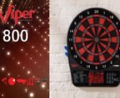 Become a virtuoso of darts with the Viper 800 electronic dartboard! Featuring the regulation size, 15.5” dartboard target face, you’ll play on the same size the masters use. Surrounding the target face is a large missed dart catch ring to protect your wall from errant throws. The 800 features 57 dart games, including the exclusive Spanish and Minnesota Cricket, and 307 scoring options to assure that you’ll never run out of ways to destroy your adversaries. Popular options include Single In