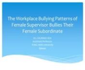 16578nnWorkplace bullying is an emerging field for HR and cause many conflicts and loss in the organization.According to WBI 2012 report, workplace bullying has gender differentiated phenomena.The female supervisor bullies ratio between female and male subordinates is 7:3.This research went through the deep interview and detailed analysis of the verbatim to achieve 3 purposes: 1. describe the patterns of female supervisor bullies the female subordinates; 2. discuss the possible reasons of