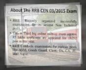 Check the latest information about RRB NTPC Result 2016 at http://rrbresult-nic.co.in/ nnPupils who are appeared in the examination of the RRB NTPC CEN03/2015 and looking for their examination result they all can be able to check their examination result from the official website as very soon.nnRRB CEN 03/2015 NTPC Result 2016,nRRB NTPC Result 2016,nRRB NTPC Result,nRRB Result 2016,nRRB goods Guards NTPC Result 2016,nRRB ASM NTPC Result 2016,nRRB CA NTPC Result 2016,nRRB TA NTPC Result 2016,nRRB