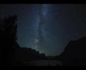 The Milky Way, Perseids Meteor Shower and Northern Lights Over Wild Goose Island, Glacier National Park, Montana Timelapse movie