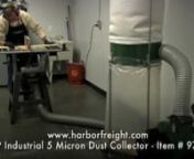 This 5 micron dust collector is the ultimate solution to your clean up frustrations. Easily eliminate the finest sawdust, dirt and debris with this remarkably effective dust collector system, complete with a clear bottom bag so you see what&#39;s been collected. Four locking, swivel casters enable easy transport of your dust collector to anywhere it&#39;s needed.