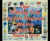 In 2010, Mike, Jim, Chip and I had a fishing trip adventure to Isla Mujeres Mexico. This video is part II with photos and short videos of our day out on the chartered fishing boat. The first few hours we caught bonito and then ran into a school of mahi mahi. In the afternoon we enjoyed landing and releasing sailfish.