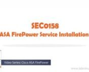 The video gets you started on software installation of Cisco ASA FirePower service module and prepare it to be a managed device that will be added later to a FireSight system. The lab assumes no existing FirePower software installation or that you want to replace the previous IPS or CX services on the ASA.