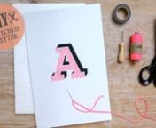 Tutorial for stitched letters on paper.nDownload the free letter template, print it out on cardboard and stitch with neonpink coloured twine a wonderful typeletter. You can create beautiful personalized greeting cards, framed stitch art, notebook covers and much more.nnDetailed information about this DIY in the blogpost: http://www.garn-und-mehr.de/scheregarnpapier/diy-stickbuchstaben-stitched-letters/nTo explore more pictures or upload your own artwork go to: instagram.com/garnundmehr #typestit