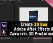To watch the original video on our YouTube channel go to this link : https://youtu.be/kQwU_giemAInnSubscribe to this channel to see other videos: http://vid.io/xqjjnZaxwerks 3D ProAnimator: Create 3D BoxnnGet our Zaxwerks 3D ProAnimator course (74% off For limited time): http://www.make-your-media.com/3d-proanimator-ytnnDownload this project file for FREE from http://tiny.cc/ae-3d-boxnnLet&#39;s take a look at Zaxwerks 3D ProAnimator 8 AE Plugin and how to use it with obj files (Download our project