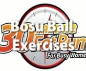 http://www.30minutefatburn.com Bosu Ball Exercises - Balance Exercises - Bosu Leg Workouts . Bosu Ball Exercise is a great workout you can get core training, cardio and strength training. Mubarakah Ibrahim shows you a superb cardio training with Bosu Ball.
