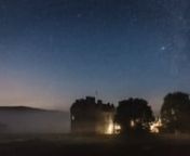 Filmed this in the grounds of Menzies Castle by Aberfeldy in Perthshire. 13th August 2015nThe sound you hear I recorded on my phone at the time I was shooting. I thought it was a deer but I&#39;m not sure. Any thoughts? nIt was wonderfully spooky, especially with the mist rolling in. The traces you see are satellites. The occasional flashes are the meteors.nnShot on a Canon 5D Mk III