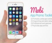 https://elements.envato.com/user/amigomarketnnIntroducing Mobi, the most complete app promotion video toolkit.nnMobi provides all the perfect tools you need, to easily create your own professional app promotion, commercial or how to use video.nnThis feature packed project includes 30 portrait and landscape scenes, 28 professional hand gestures and over 20 drag and drop animation setups – allowing you to select, mix and create your own custom made promo in no time!nnThe template also includes 3