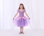 Young girls are sure to fall in love with our brand new line of adorable costumes. These exciting costumes are a collaboration between designers from all over the world. Each one was designed fresh from scratch, with special care going into each and every detail. nnThe Purple Rose Princess costume looks like something out of a grand fairy tale. It has hand-crafted flowers on the front and the skirt that are absolutely gorgeous. Let the royal ball begin! Features include:nn•Perfect for play