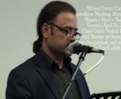 Pakistan&#39;s internationally renowned artist Shahiid Rassam shares his remarks, and acknowledges his gratitude and indebtedness to Mushtaq Ahmad Yusufi, at Writers Forum Canada event. Toronto, April 26, 2015.