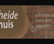 Het Heidehuis is een palliatief dagcentrum in Brugge. Mensen met een levensbedreigende ziekte kunnen er één of meerdere dagen per week in een ontspannende omgeving doorbrengen. nIn het Heidehuis kunnen mensen elkaar in een huiselijke sfeer ontmoeten, relaxen, gezellig samen zijn of deelnemen aan het activiteitenaanbod dat afgestemd is op de wensen van de aanwezige bezoekers.nnHeidehuis vzwnFazantendreef 11n8200 Sint Michielsn050/40 61 50nwww.heidehuis.bennRegie: Dieter DecosterenCamera &amp; M