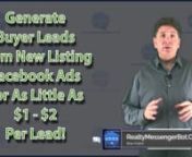 Go To RealtyMessengerBot.Com To Get Your FREE Real Estate ChatBot And Learn How To Generate Exclusive Buyer Leads From Facebook Ads For As Little As &#36;5 Per Day!nhttps://realtymessengerbot.com/free-chatbotnnHI EVERYONE I&#39;M BRIAN KRSTICH WITH REALTY MESSENGER BOT .COM AND IN THIS VIDEO I&#39;M GOING TO SHOW YOU HOW TO GENERATE BUYER LEADS FR0M NEW LISTING FACEBOOK ADS FOR AS LITTLE AS 1 TO 2 DOLLARS PER LEAD USING 3 SIMPLE STEPS!nnSTEP 1 IS TO CREATE YOUR FACEBOOK AD. KEEP IT SIMPLE AND DON&#39;T GIVE AWA