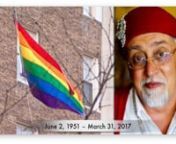 Our friend Gilbert Baker, who designed the iconic Rainbow Flag, passed away suddenly exactly one year ago: March 31, 2017.n nGilbert was an artist, an activist, an Army veteran, a drag queen, and a wonderful friend to all who knew him.nnGilbert made his way from his native Kansas to San Francisco with the US Army. After leaving the military, He taught himself to sew and made protest banners for SF’s LGBTQ community.nnIn 1978, Gilbert’s friend, gay pioneer Harvey Milk, challenged him to creat
