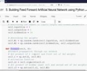5.Building Feed Forward Artificial Neural Network using Python from feed forward artificial neural network