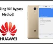 This Method will hopefully help you guys FRP Bypass the Google Account verification lock on your Huawei device Fast! This method has been successfully used to Bypass the Factory Reset protection lock on Huawei mate SE ( BND- L34 ), Y5, Y7, MINI, 2017, 2017 PRO,Huawei p9 lite and the p8nnMost people have reported that this method has a higher success rate on Huawei Devices runningAndroid 6.0 and 7.0.nnThe original video can be found here: https://www.youtube.com/watch?v=58bREBCkmFYnnYou can fin