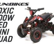 This and more available at https://www.funbikes.co.uknnThe Funbikes Toxic Kids Electric Mini Quad – 800w Electric VersionnnOur top of the range 800w 36v version. A swish, transformer style design with bright lights, battery gauge rider info and an outstanding performance.nnWith great torque and real outdoor rubber tyres, as with all our children’s quad ranges, these are not your traditional ride on toys.nnAlmost silent, this quad will offer hours of fun in almost any children’s outdoor e