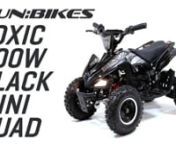 This and more available at https://www.funbikes.co.uknnThe Funbikes Toxic Kids Electric Mini Quad – 800w Electric VersionnnOur top of the range 800w 36v version. A swish, transformer style design with bright lights, battery gauge rider info and an outstanding performance.nnWith great torque and real outdoor rubber tyres, as with all our children’s quad ranges, these are not your traditional ride on toys.nnAlmost silent, this quad will offer hours of fun in almost any children’s outdoor e
