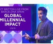 Matt delivered his largest keynote to date at the SAP FKOM Summit in Barcelona Spain. In this 30 minute comprehensive talk he deliver a global outlook on the impact of millennials on culture, society, and business.