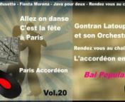Paris Accordéon Musette Vol.20 - -N&#39;oubliez pas de vous abonnernhttps://www.youtube.com/channel/UCQExs3i84tuY1uH_kpXzCOA/?sub_confirmation=1nhttp://hyperurl.co/parisaccordeonnn les plus belles musiques du Musette - Fiesta Morena - Java pour deux - Rendez vous au chalet - Vent d&#39;espagne - C&#39;est la Java des Guinguettes - La polka des bigorneauxnnUn véritable bonheur avec desmusiques incontournables. Unvoyage magnifique dans Paris. Les plus belles musiques à l’accordéondes bals Popula